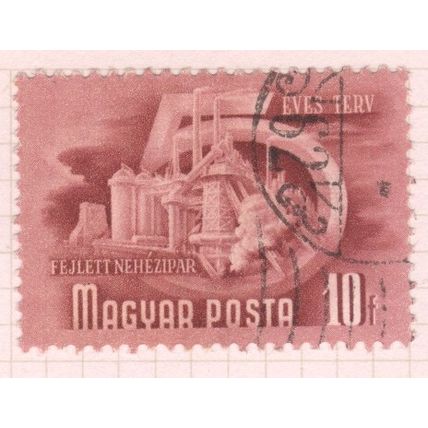 Hungary 1950 - 10ft - purple/red - industry - used