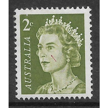 AUSTRALIA 1967 2c OLIVE GREEN QUEEN ELIZABETH SG 383 FINE USED