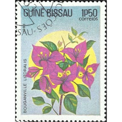 GUINEA BISSAU, FLOWER, Bougainvillea litoralis, blue 1983, 1.50peso