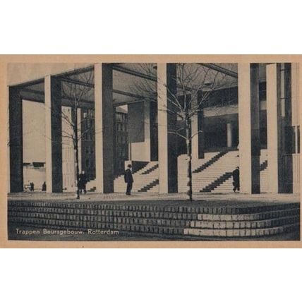 Trappen Beursgebouw Rotterdam Antique Postcard