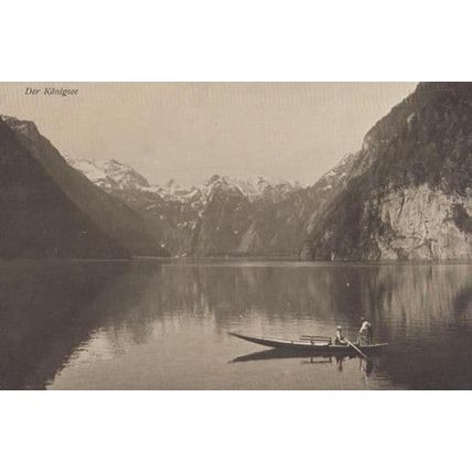 Der Konigsee Rowing Boat German Old Real Photo Postcard
