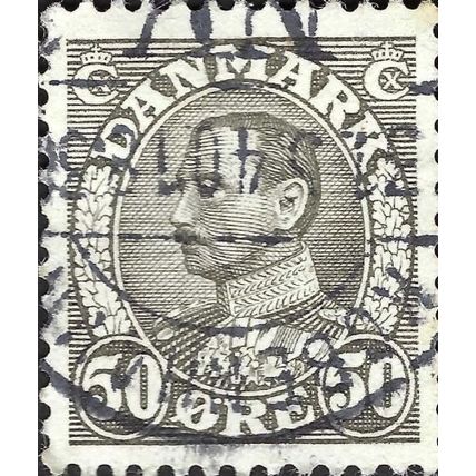 DENMARK, King Christian X, grey 1934, 50ore