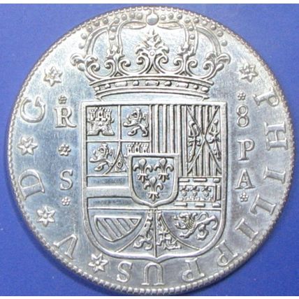 1731 8 Reales, Spain. Challenge Coin, Souvenir. REPLICA. 67a.