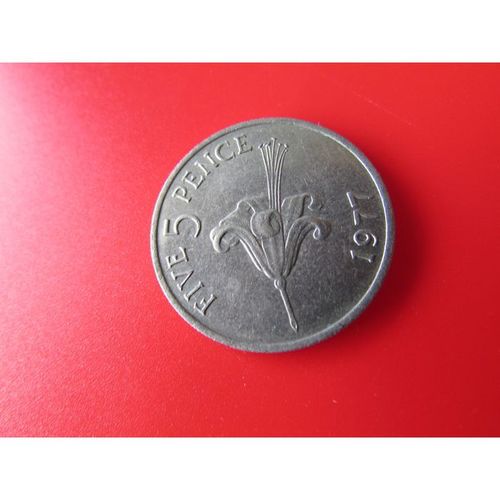 1977 GUERNSEY FIVE PENCE FREE POST. AE