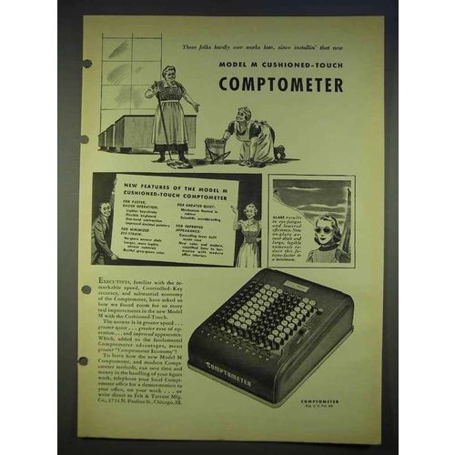 1940 Model M Cushioned-Touch Comptometer Ad
