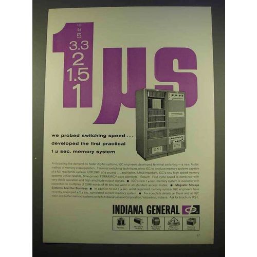 1963 Indiana General Memory System Ad - 1 U sec.