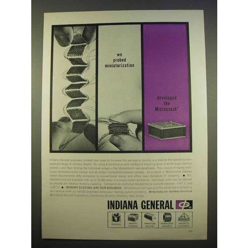 1963 Indiana General Microstack Ad - Miniaturization