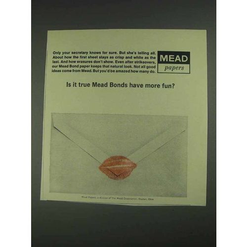 1967 Mead Bond Paper Ad - Is it True Have More Fun?