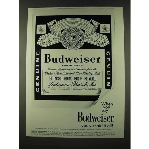 1973 Budweiser Beer Ad - You've Said It All
