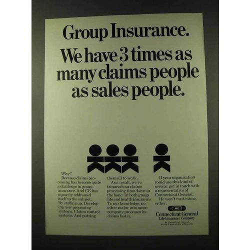 1973 Connecticut General Life Insurance Ad - Claims