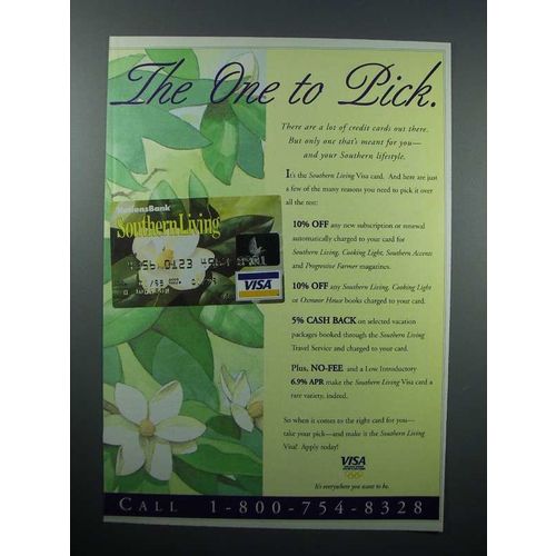 1996 Southern Living VISA Credit Card Ad
