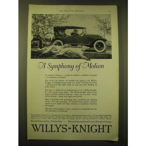 1924 Willys-Knight Cars Ad - A symphony of motion