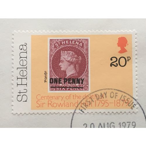 St Helena 1979 Rowland Hill 20p 1863 1d on 6d Used SG 353 Sc 330 postage stamp