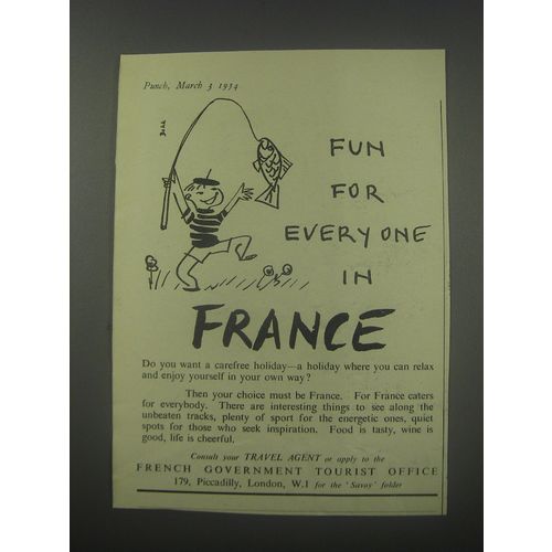 1954 French Government Tourist Office Ad - Fun for everyone in France