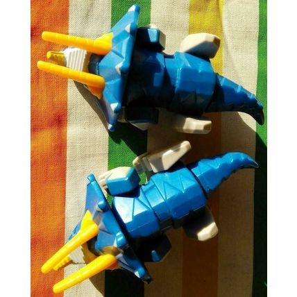 McDonalds Happy Meal, Toy Triceratops, Blue, Two