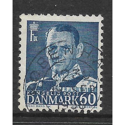 DENMARK 1948 KING FREDERICK IX 60 ORE BLUE SG 371a FINE USED#2