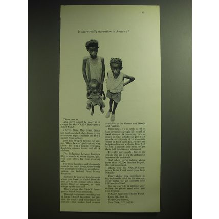 1974 NAACP Emergency Relief Fund Ad - Is there really starvation in America?