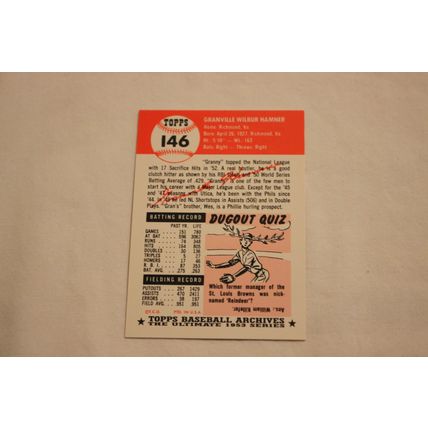 Grandville Hamner 1991 Topps 1953 Archives NO. 146