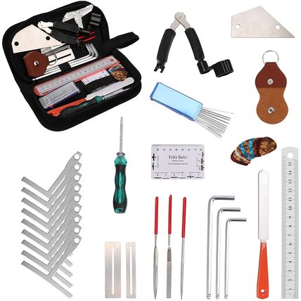 36Pcs Guitar Repairing Maintenance Tool Kit, Large Care Set of Tools for Guitar
