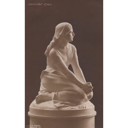 Joan Of Arc Antique Marble Sculpture Model 2x Postcard