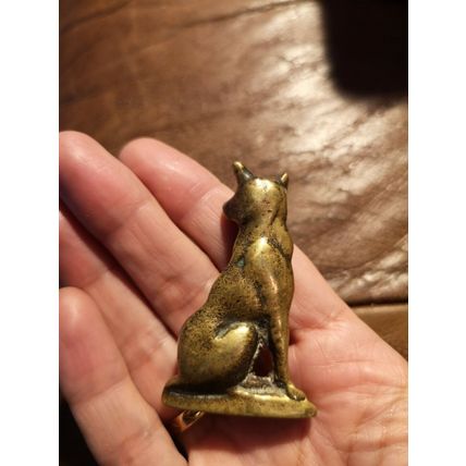 Small Brass Dog Flat Base