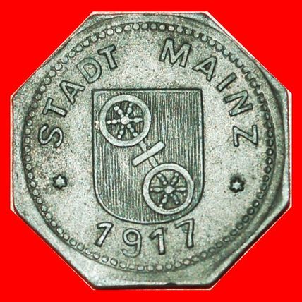 Ⰶ SILVER WHEELS NUREMBERG: GERMANY MAINZ ★ 5 PFENNIGS 1917!★LOW START★NO RESERVE