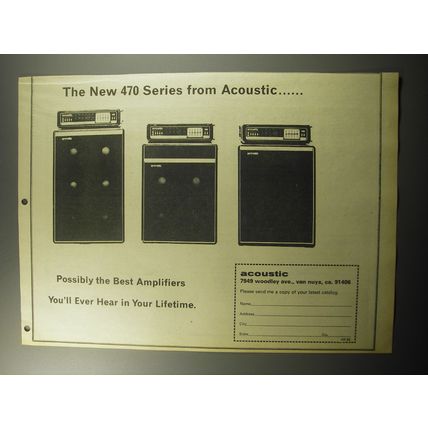 1973 Acoustic 470 series Amplifiers Advertisement - Possibly the best