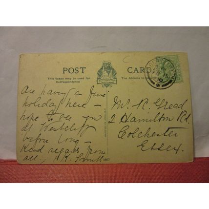 DEVIL'S BRIDGE HOTEL & CASCADE, ABERYSTWYTH, WALES used antique postcard 1910 =