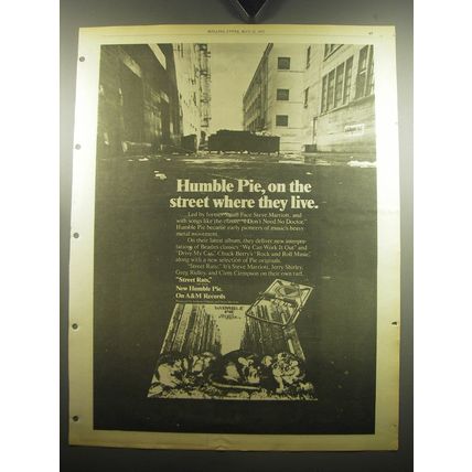 1975 Humble Pie Street Rats Album Ad - Humble Pie, on the street where they live