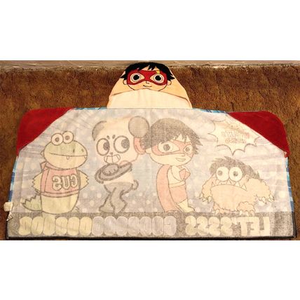 Ryan's World Hooded Towel 25" x 50" Ryan Gus Combo Panda & Moe Monster