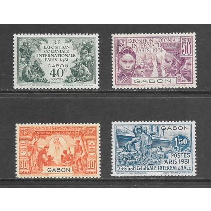 GABON 1931 PARIS INTERNATIONAL COLONIAL EXPOSITION MH SET SG123 SG124 125 126 SG