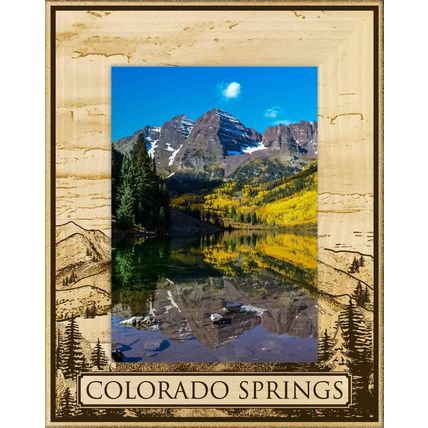 Colorado Springs Laser Engraved Wood Picture Frame Portrait (8 x 10)