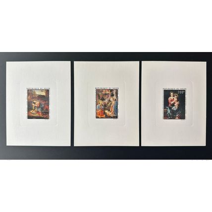 Niger 1974 Mi. 449 - 451 Epreuve De Luxe Noël Corregio Lippi Murillo Art