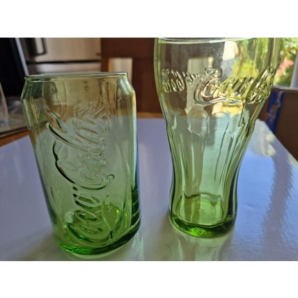 VINTAGE COCA COLA GREEN GLASSES