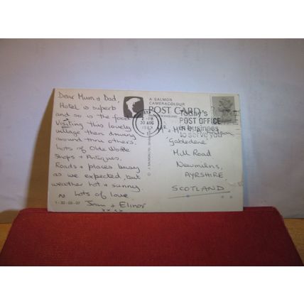 WISTARIA COTTAGE, BROADWAY WORCESTERSHIRE , used postcard by J. Salmon 1983 pm =