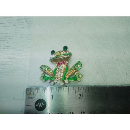 Colorful Jeweled Frog Brooch/Pin