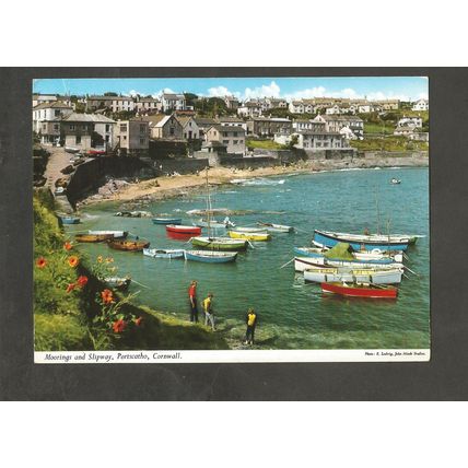 Postcard Cornwall John Hinde 2DC223 Portscatho Moorings and Slipway