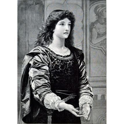 SILVIA 1889 Charles Edward Perugini William Shakespeare VICTORIAN ENGRAVING