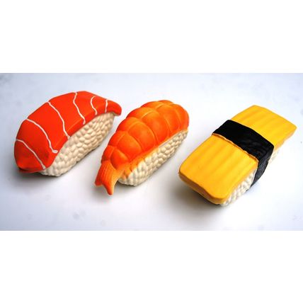 SUSHI SMALL LATEX DOG TOYS CUTE PUPPY SQUEAKY TOYS 3 STYLES AVAILABLE UK SELLER