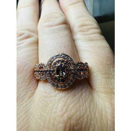 Ring Bomb Party Sz11 RBP Radiant Gem W/Surrounding Accents & Yellow Gold P Band