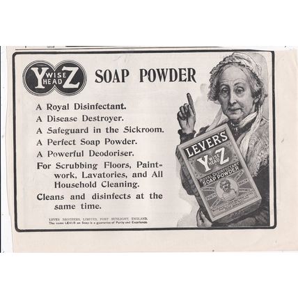 1895 LEVERS ROYAL DISINFECTANT SOAP POWDER MAGAZINE ADVERT