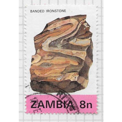 ZAMBIA 1982 BANDED IRONSTONE 8n USED