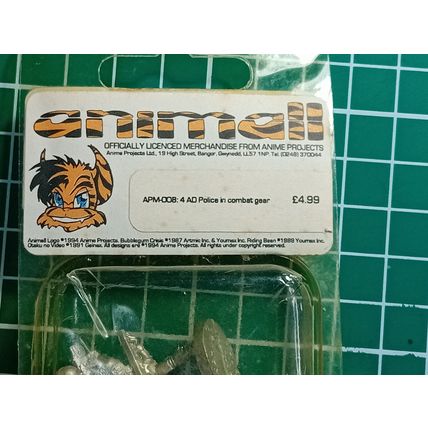 25mm APM008 4x AD Police in Combat Gear - Animall / Anime. Metal. Sci-Fi. 1994.