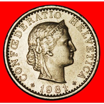 Ⰶ LIBERTY (1879-2025): SWITZERLAND★20 RAPPEN 1981 DIES I+A★LOW START★NO RESERVE