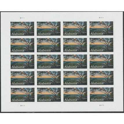 Alabama Statehood Pane of 20 Current Rate Postage Stamps Scott 5360