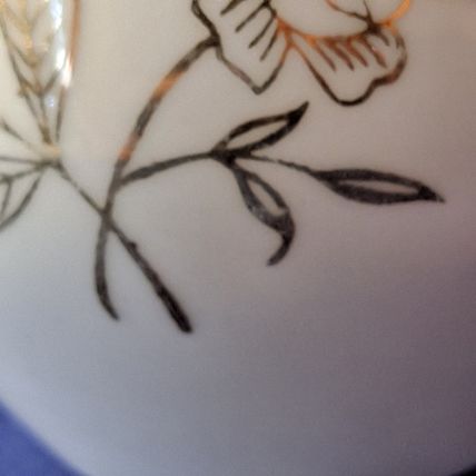 Vintage China FLORAL CREAMER 3 1/2" JAPAN Gold Flowers Trim