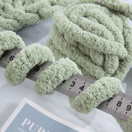 Hombys Sage Green Chunky Chenille Yarn for Crocheting and Knitting, Super Bulky