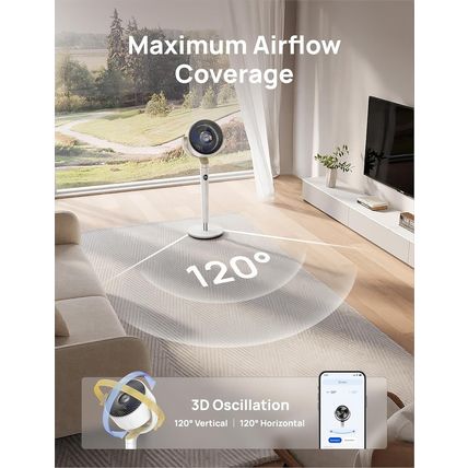 Dreo Smart Fan for Bedroom, 120° +120° Omni-Directional Oscillating Fans, 90Ft Q