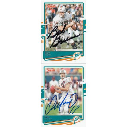BOB GRIESE & DAN MARINO AUTO 2020 MIAMI DOLPHINS HOF SB CHAMPION QUARTERBACKS