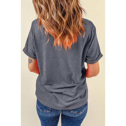 Gray Sequined Game Day Casual Tee